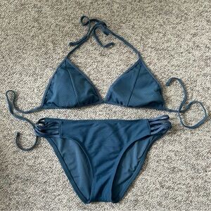 Mossimo Blue Bikini Swim Top Size L & Bottoms Size M